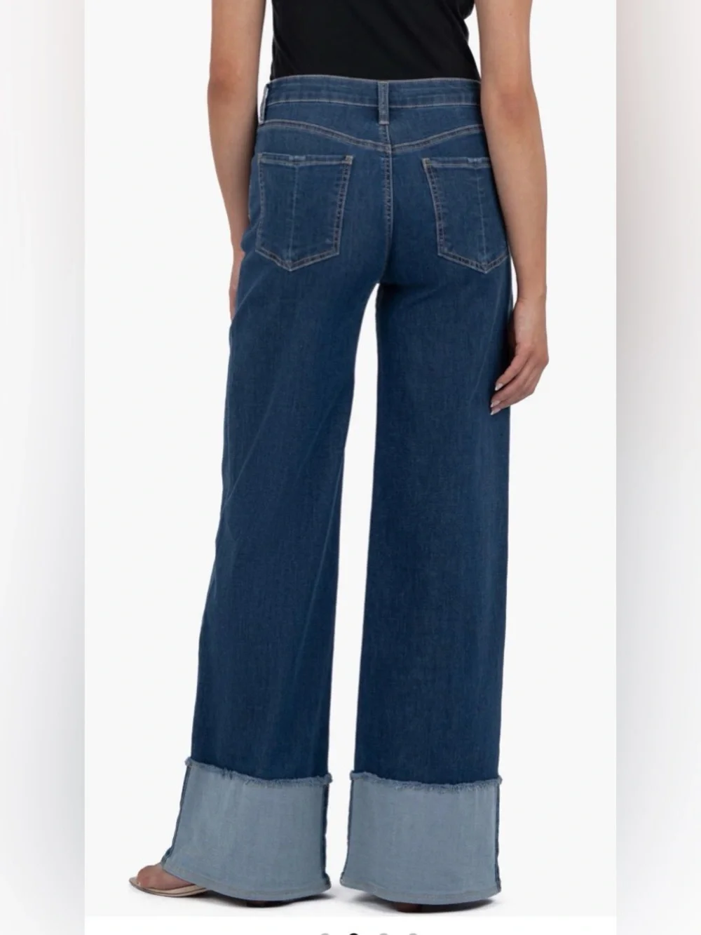 KUT from the Kloth Margo Cuffed Pintuck Wide Leg Jeans-Size 8-NWT - Picture 2 of 14